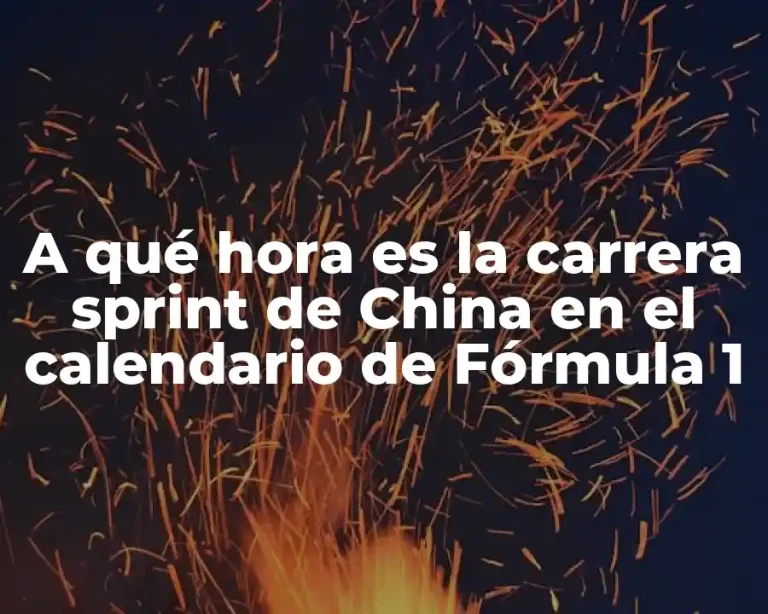 A qué hora es la carrera sprint de China en el calendario de Fórmula 1