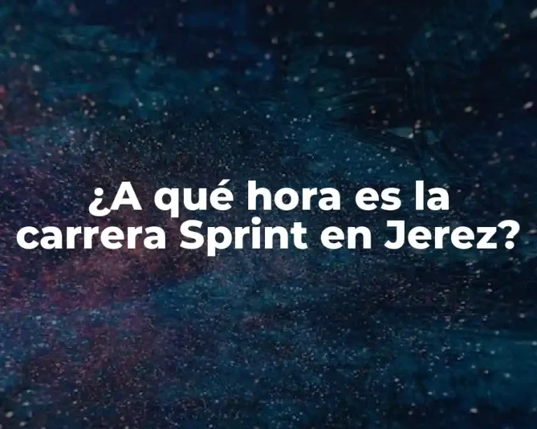 ¿A qué hora es la carrera Sprint en Jerez?
