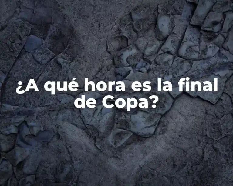 ¿A qué hora es la final de Copa?