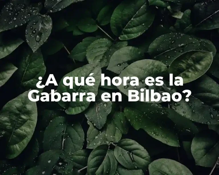 ¿A qué hora es la Gabarra en Bilbao?