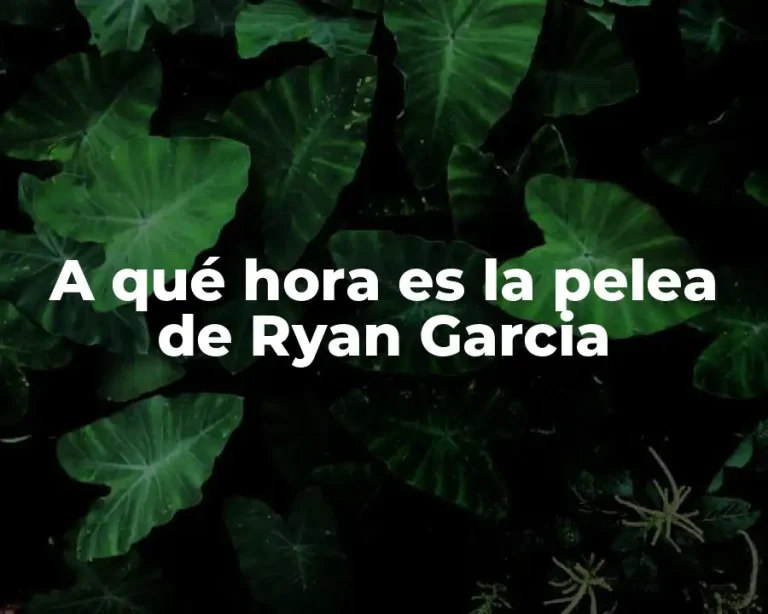 A qué hora es la pelea de Ryan Garcia