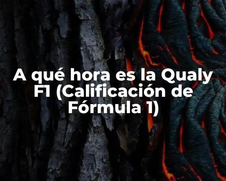 A qué hora es la Qualy F1 (Calificación de Fórmula 1)