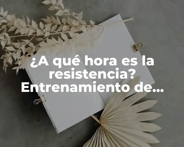 ¿A qué hora es la resistencia? Entrenamiento de fuerza y condición física