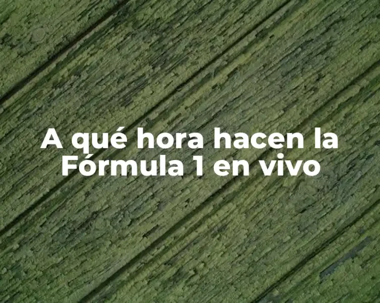 A qué hora hacen la Fórmula 1 en vivo