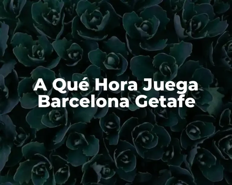 A Qué Hora Juega Barcelona Getafe