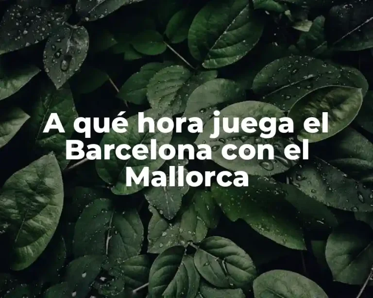 A qué hora juega el Barcelona con el Mallorca