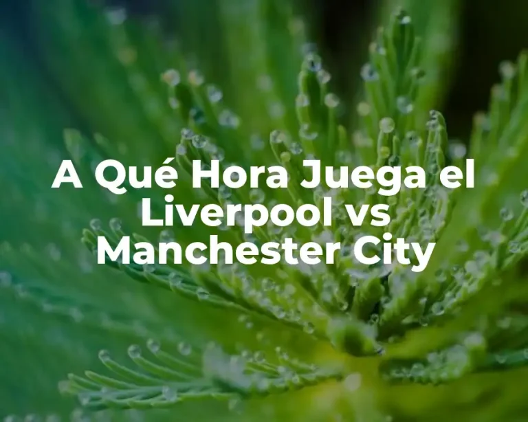 A Qué Hora Juega el Liverpool vs Manchester City