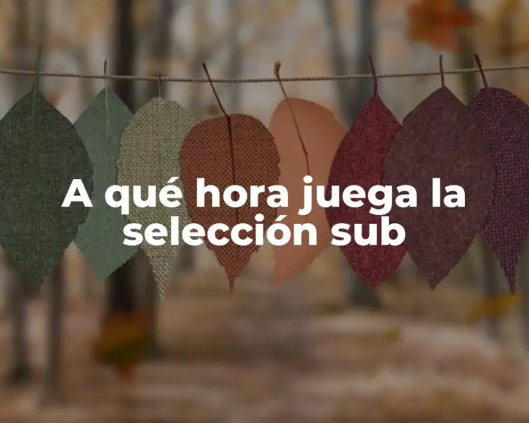 A qué hora juega la selección sub