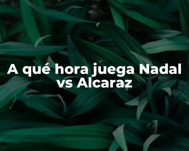 A qué hora juega Nadal vs Alcaraz