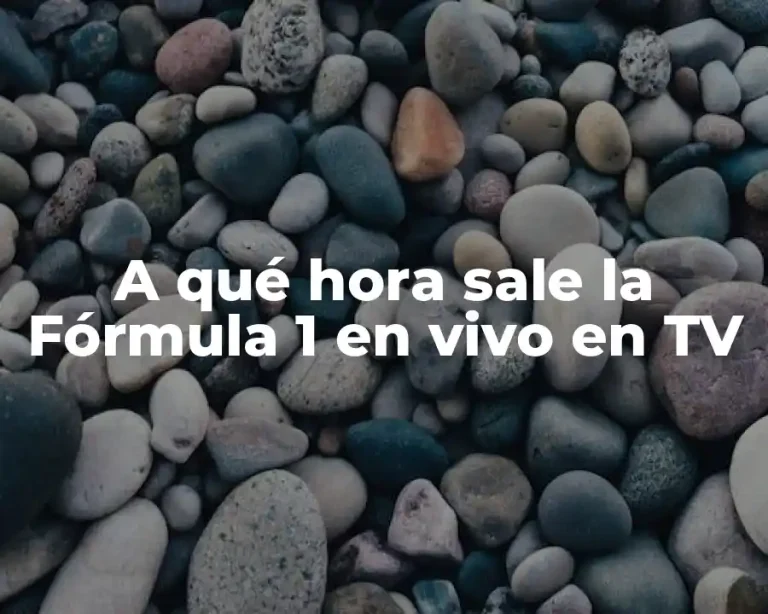 A qué hora sale la Fórmula 1 en vivo en TV