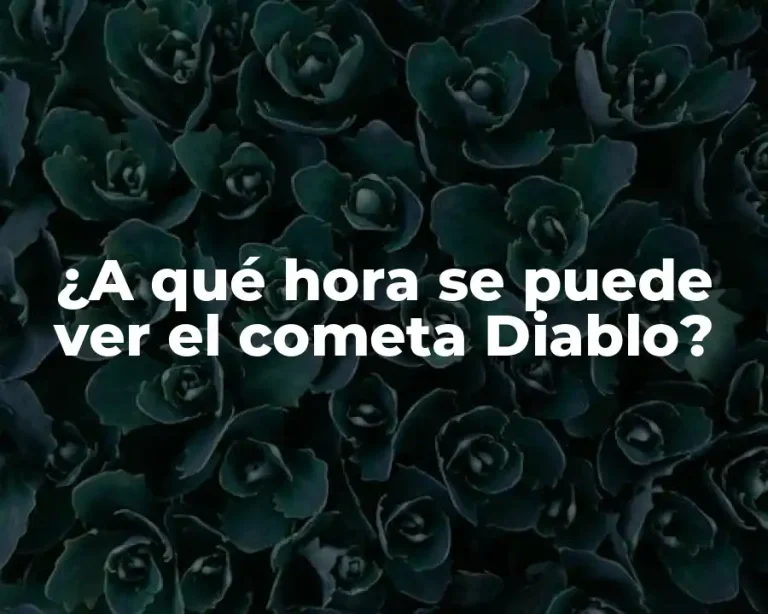 ¿A qué hora se puede ver el cometa Diablo?
