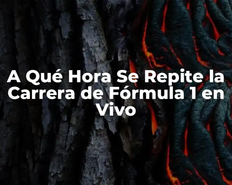 A Qué Hora Se Repite la Carrera de Fórmula 1 en Vivo