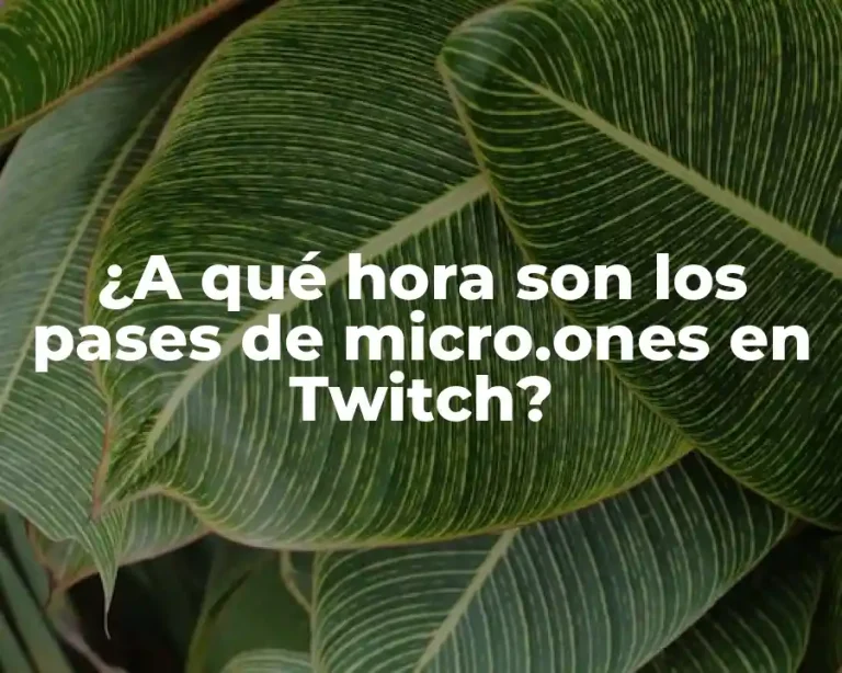 ¿A qué hora son los pases de micro.ones en Twitch?