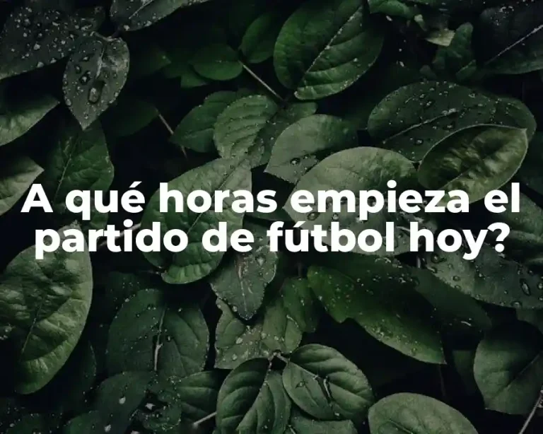 A qué horas empieza el partido de fútbol hoy?