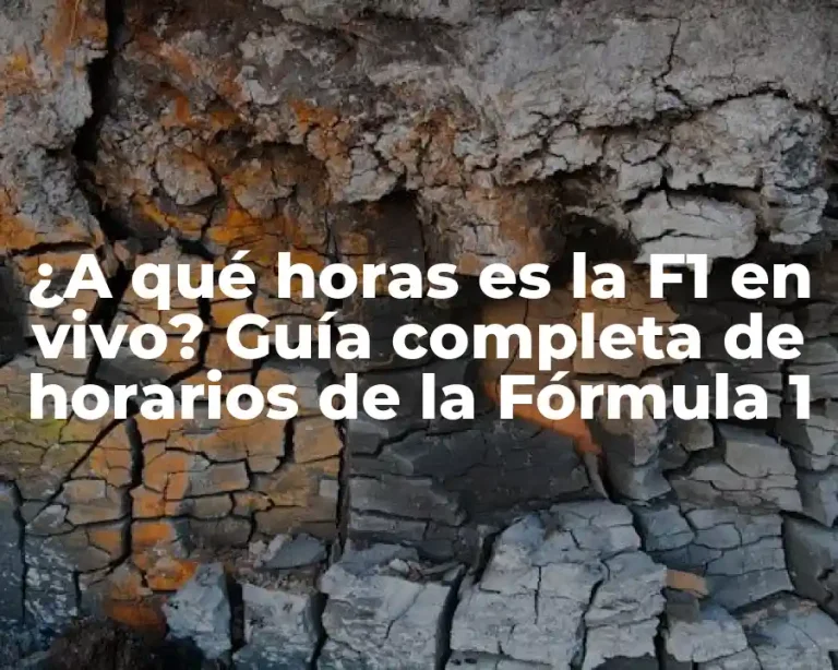 ¿A qué horas es la F1 en vivo? Guía completa de horarios de la Fórmula 1