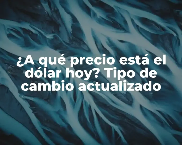 ¿A qué precio está el dólar hoy? Tipo de cambio actualizado