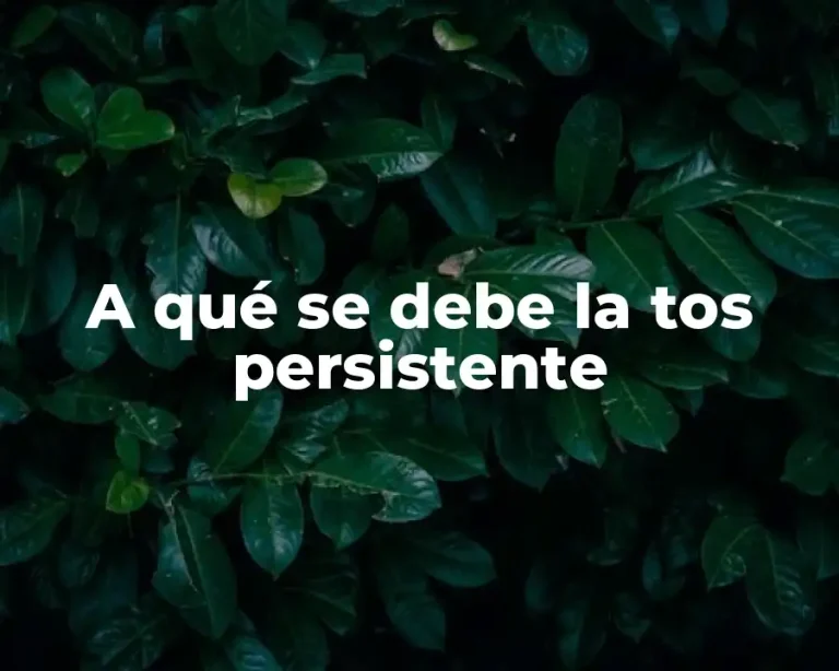 A qué se debe la tos persistente