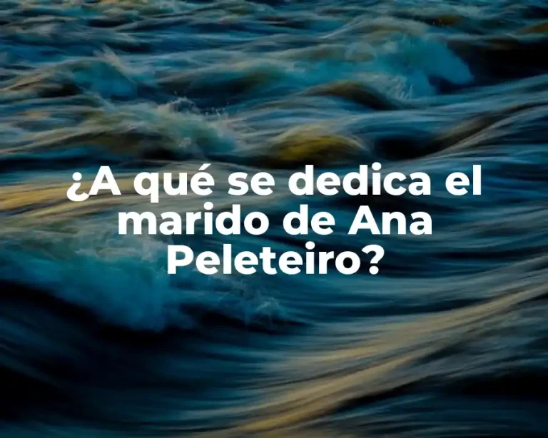 ¿A qué se dedica el marido de Ana Peleteiro?