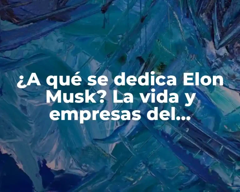 ¿A qué se dedica Elon Musk? La vida y empresas del empresario más innovador