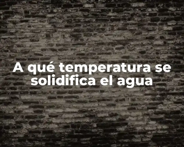 A qué temperatura se solidifica el agua