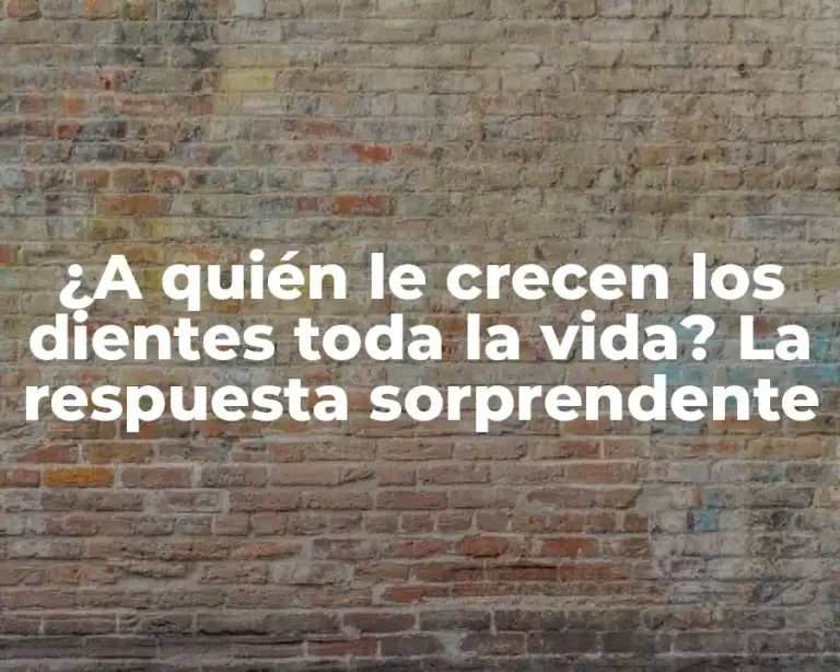 ¿A quién le crecen los dientes toda la vida? La respuesta sorprendente