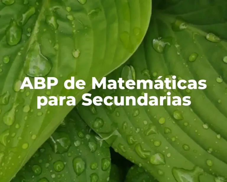 ABP de Matemáticas para Secundarias