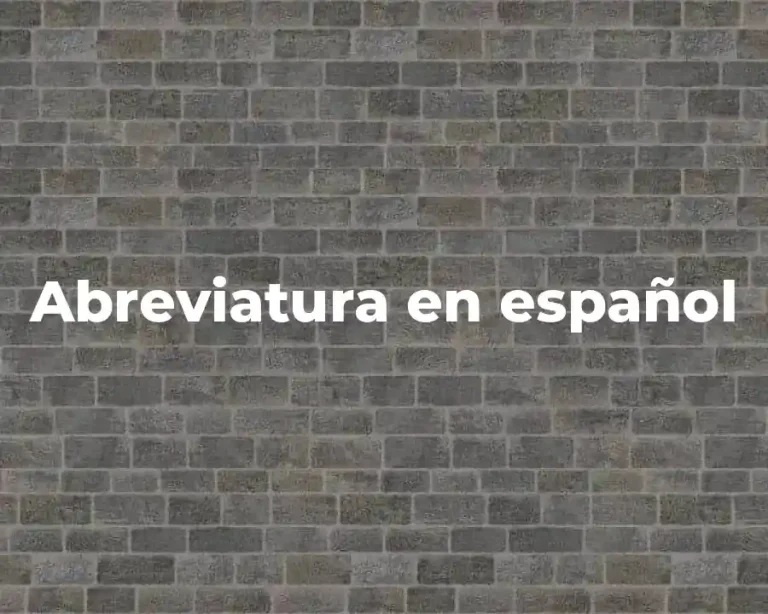 Abreviatura en español
