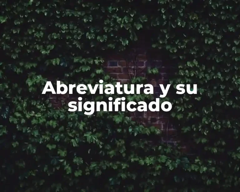 Abreviatura y su significado