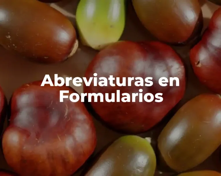 Abreviaturas en Formularios
