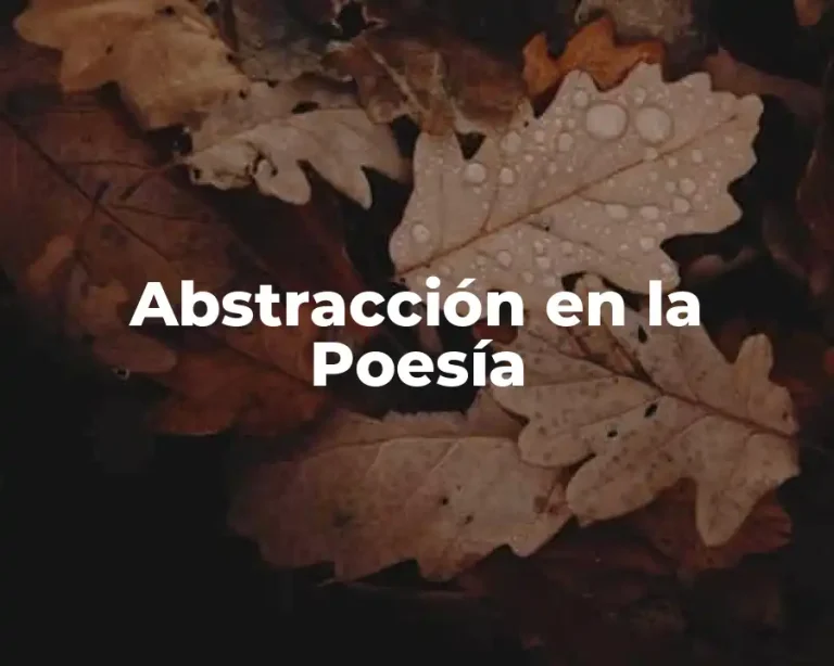 Abstracción en la Poesía