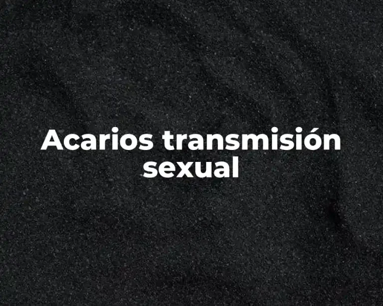 Acarios transmisión sexual