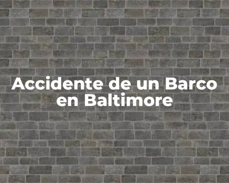 Accidente de un Barco en Baltimore
