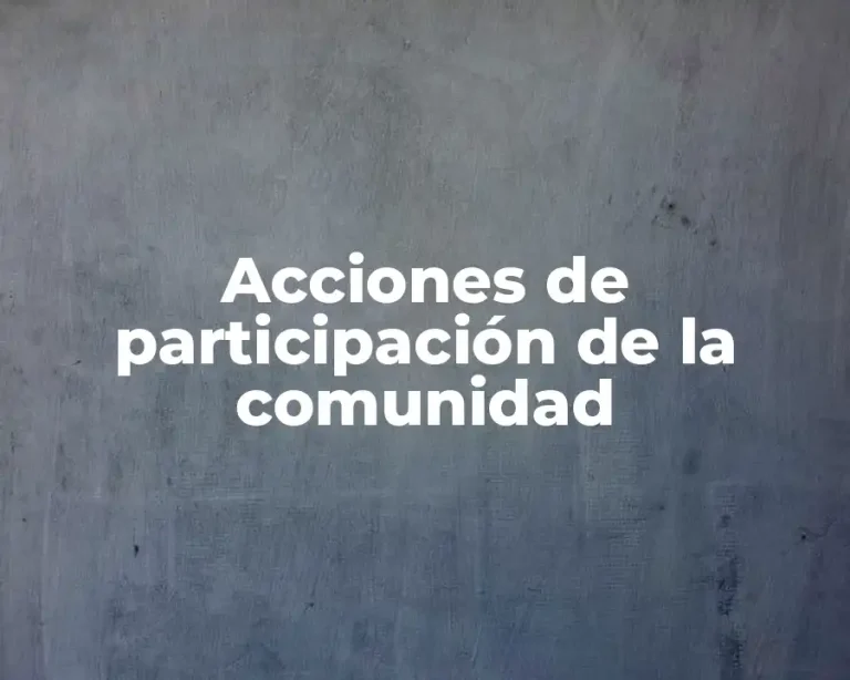 Acciones de participación de la comunidad