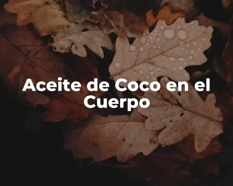 Aceite de Coco en el Cuerpo