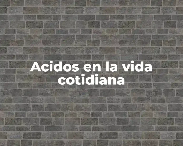 Acidos en la vida cotidiana