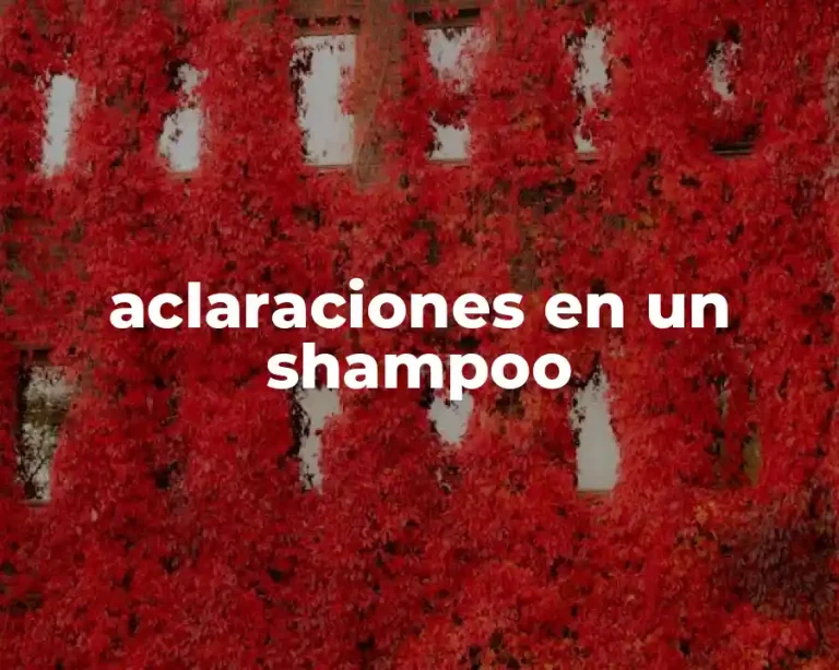 aclaraciones en un shampoo