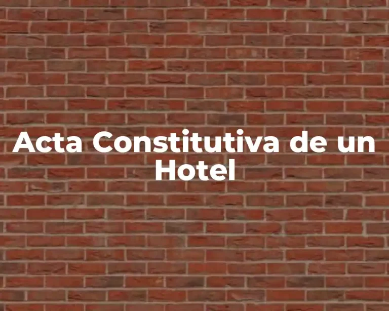 Acta Constitutiva de un Hotel