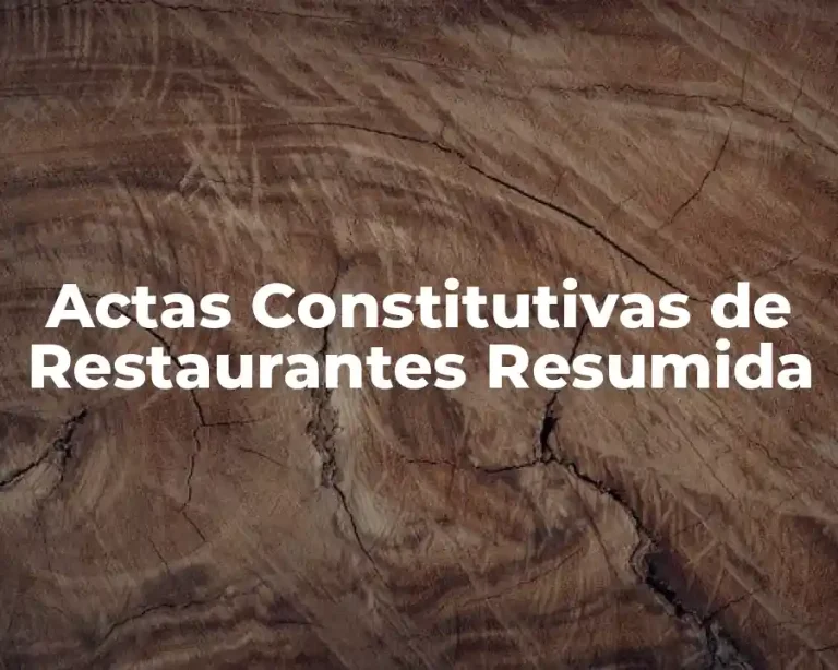 Actas Constitutivas de Restaurantes Resumida