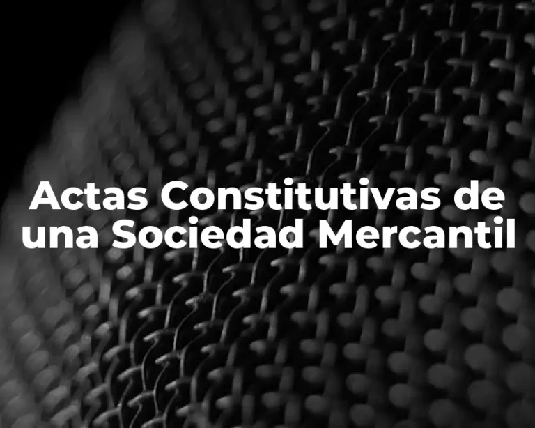 Actas Constitutivas de una Sociedad Mercantil