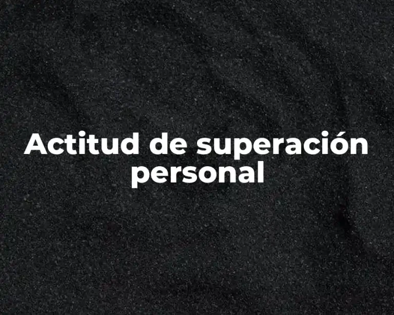 Actitud de superación personal