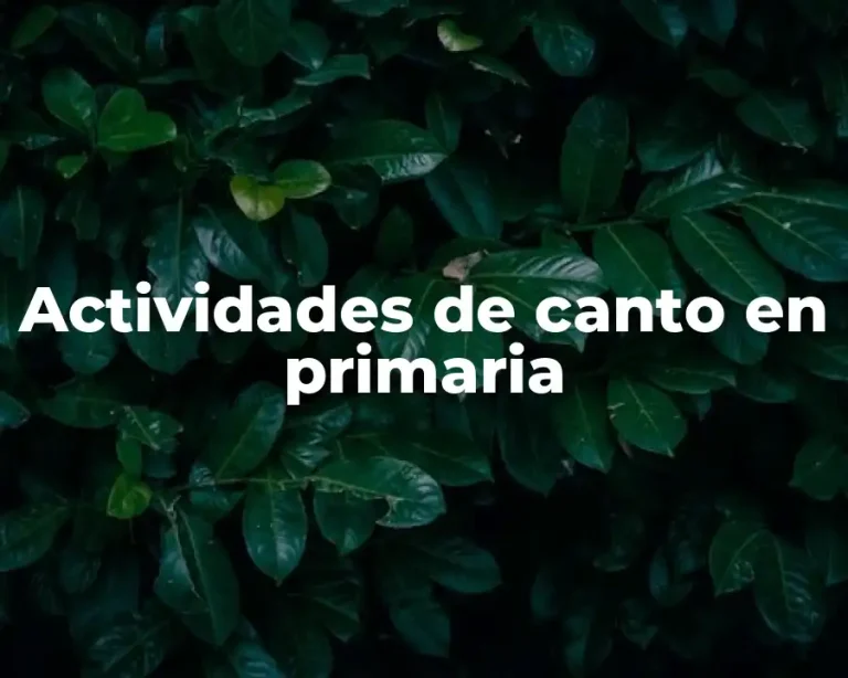 Actividades de canto en primaria