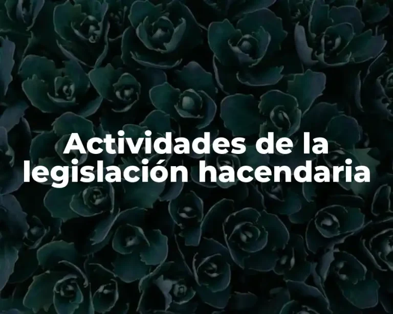 Actividades de la legislación hacendaria