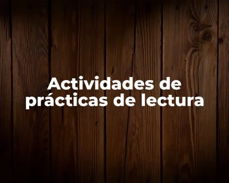 Actividades de prácticas de lectura