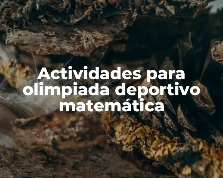 Actividades para olimpiada deportivo matemática