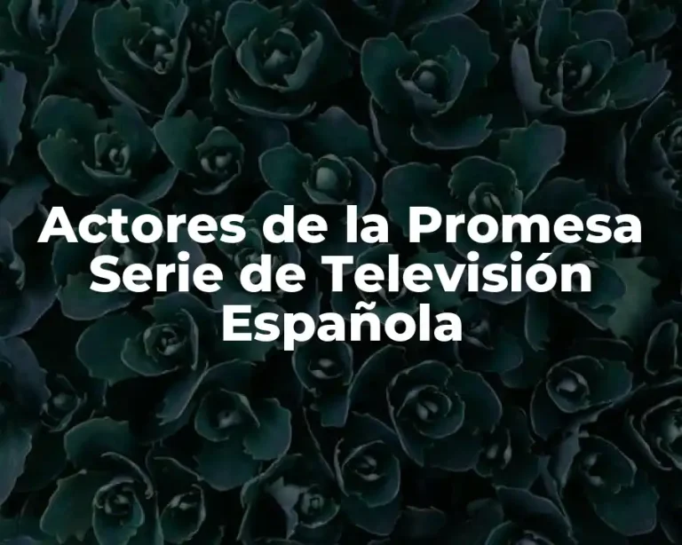 Actores de la Promesa Serie de Televisión Española