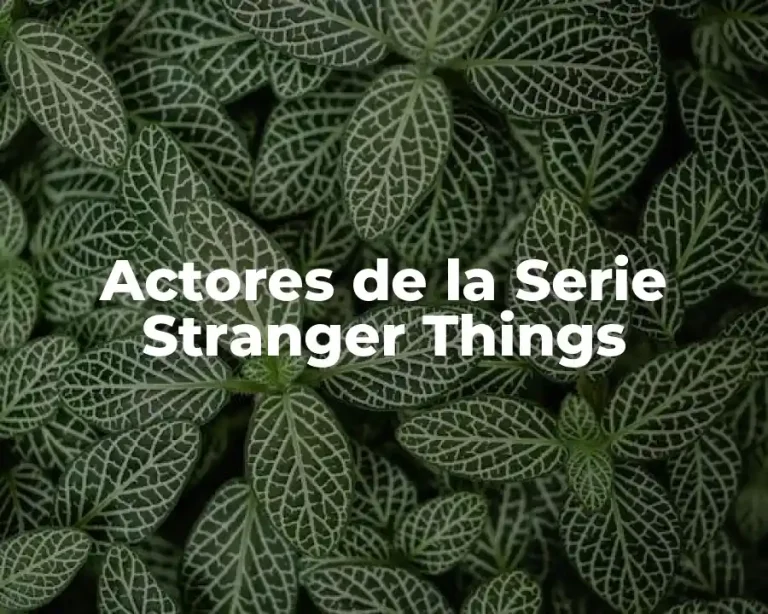 Actores de la Serie Stranger Things