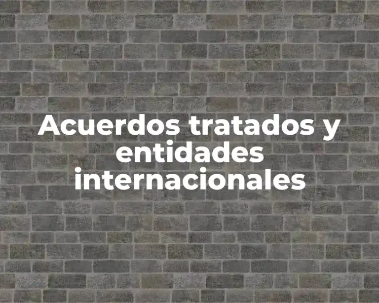 Acuerdos tratados y entidades internacionales