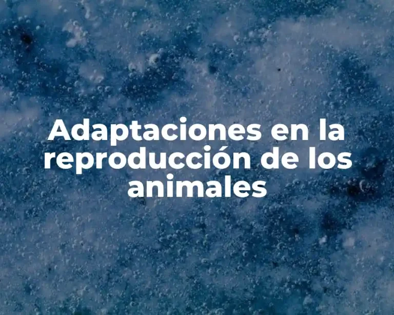 Adaptaciones en la reproducción de los animales