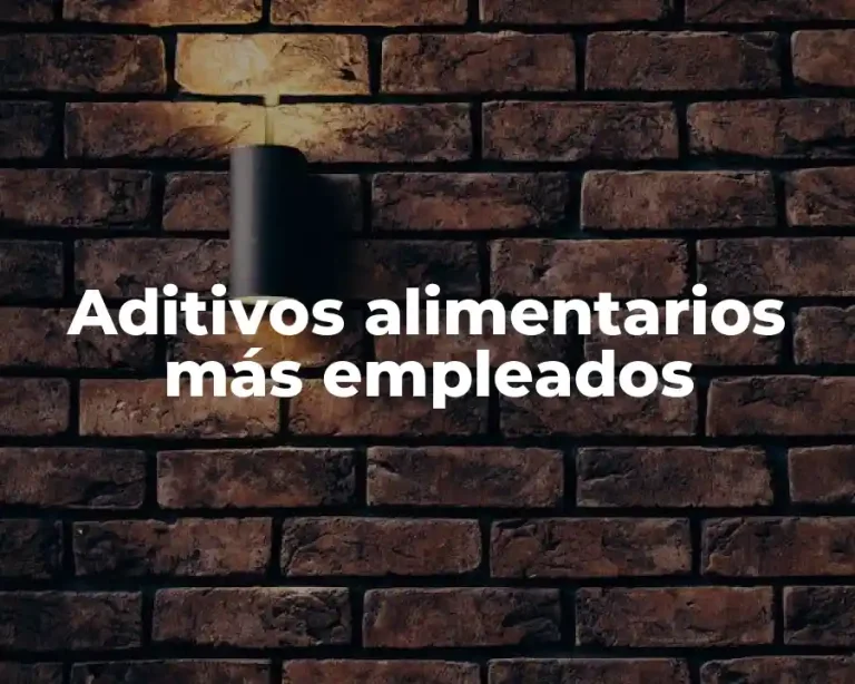 Aditivos alimentarios más empleados