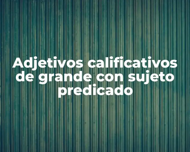 Adjetivos calificativos de grande con sujeto predicado